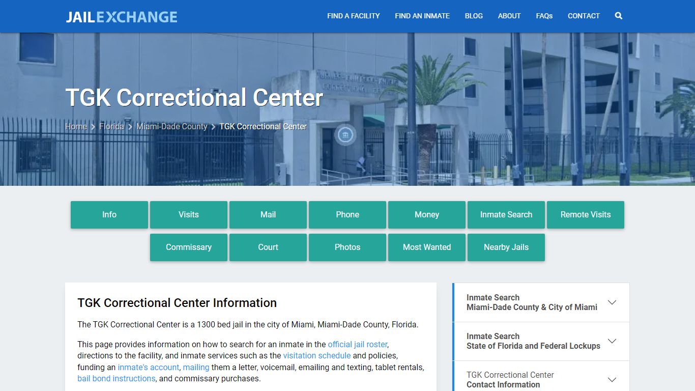 TGK Correctional Center, FL Inmate Search, Information - Jail Exchange